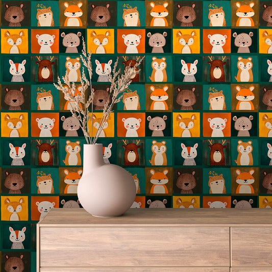 Tiny Pals Collage – Fun Animal Panels Wallpaper Kids